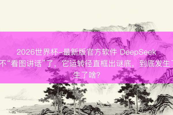 2026世界杯-最新版官方软件 DeepSeek短暂不“看图讲话”了,它运转径直框出谜底,到底发生了啥?
