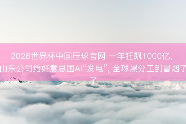 2026世界杯中国压球官网 一年狂飙1000亿， 山东公司给好意思国AI“发电”， 全球爆分工到冒烟了