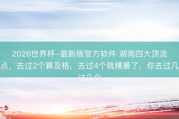 2026世界杯-最新版官方软件 湖南四大顶流景点，去过2个算及格，去过4个就横暴了，你去过几个