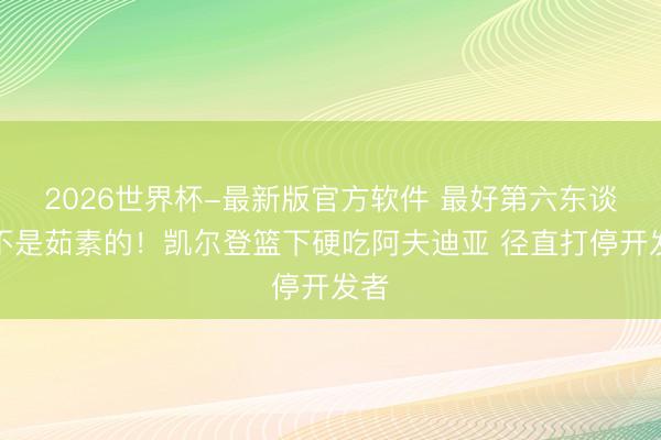 2026世界杯-最新版官方软件 最好第六东谈主不是茹素的！凯尔登篮下硬吃阿夫迪亚 径直打停开发者
