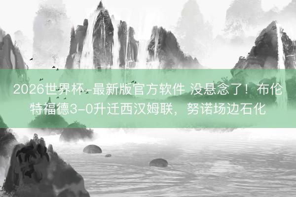 2026世界杯-最新版官方软件 没悬念了！布伦特福德3-0升迁西汉姆联，努诺场边石化