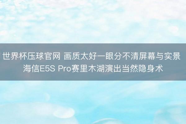 世界杯压球官网 画质太好一眼分不清屏幕与实景 海信E5S Pro赛里木湖演出当然隐身术