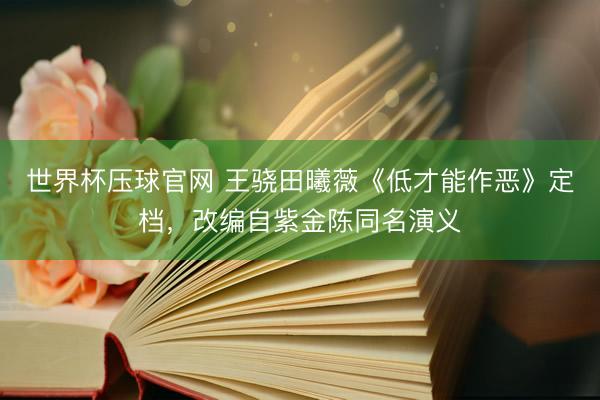 世界杯压球官网 王骁田曦薇《低才能作恶》定档，改编自紫金陈同名演义