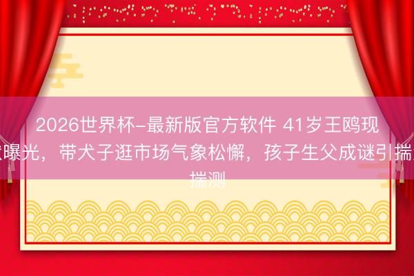 2026世界杯-最新版官方软件 41岁王鸥现状曝光,带犬子逛市场气象松懈,孩子生父成谜引揣测