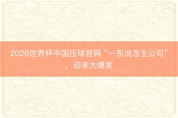 2026世界杯中国压球官网 “一东说念主公司”,迎来大爆发